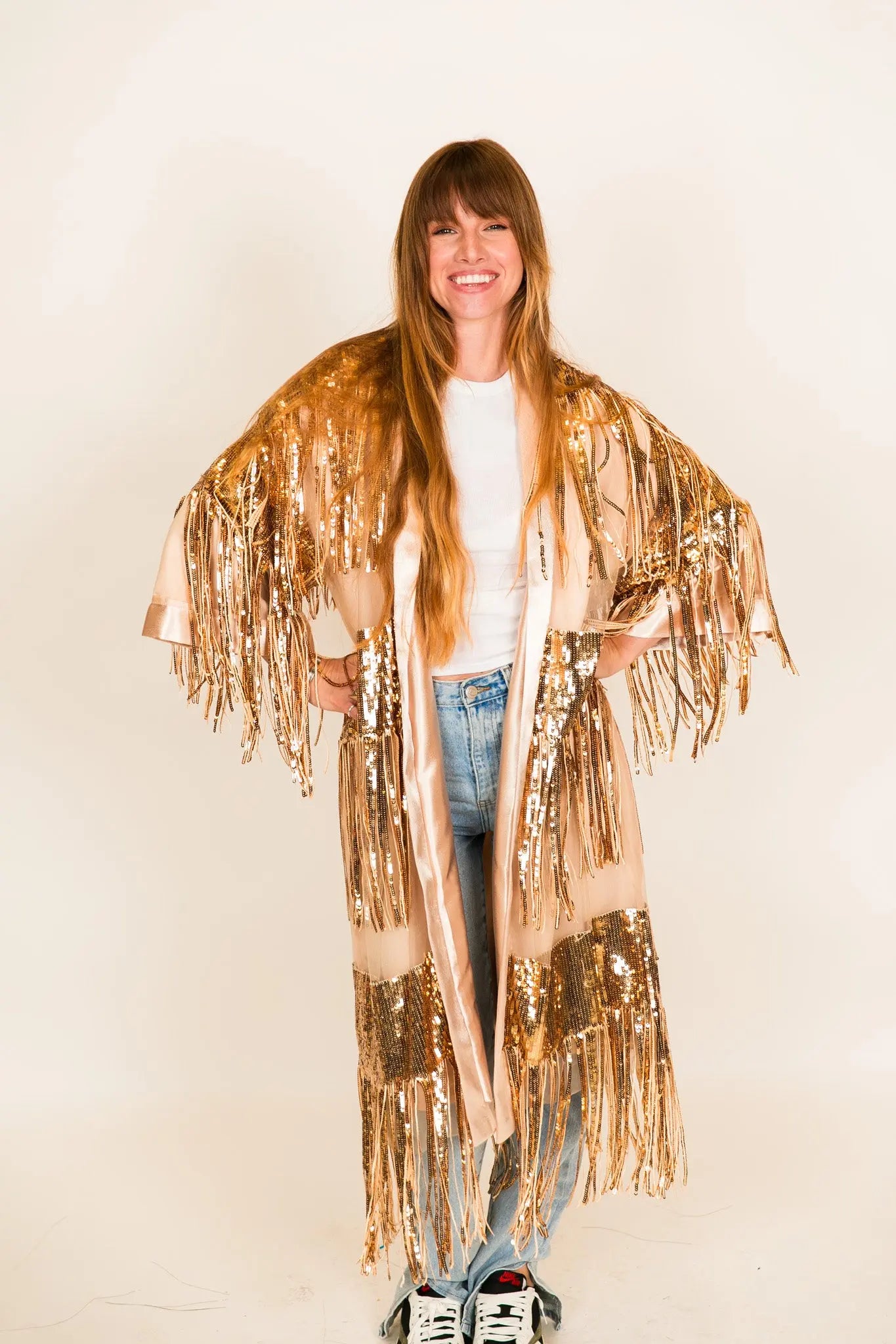 Gold fringe clearance jacket