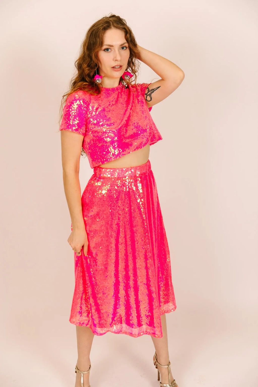 Pink Sequin Skirt