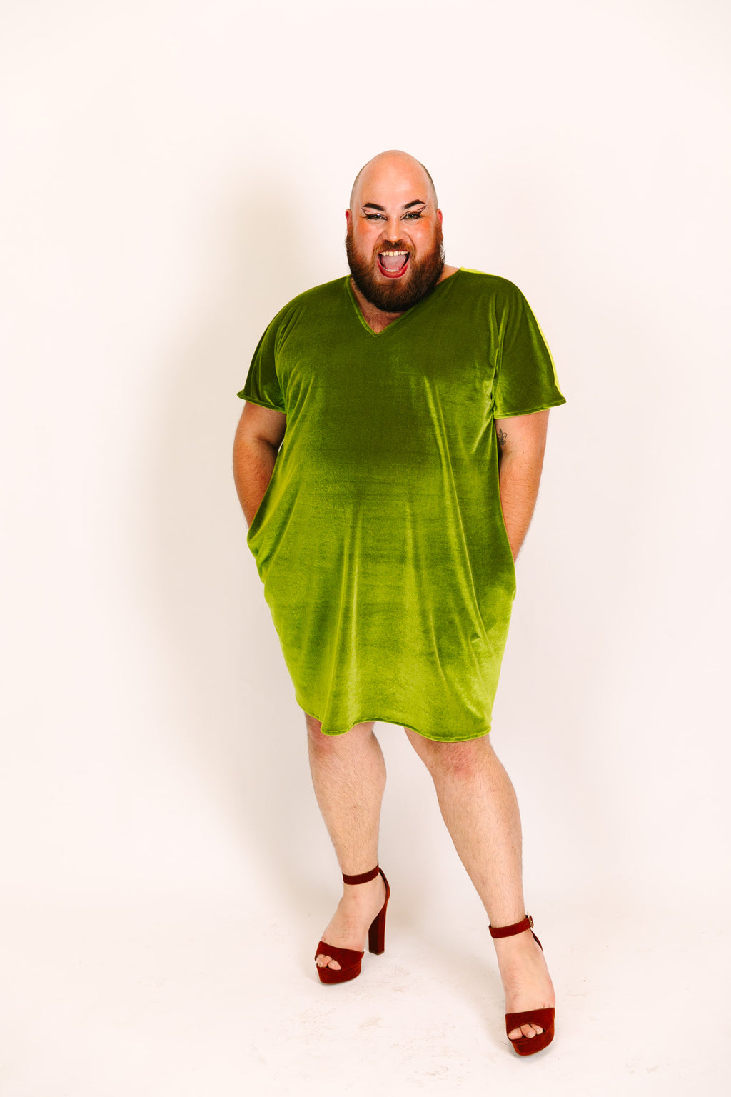 green velvet t shirt dress Olive V-Neck – fringe co Pack of Socks:6 Pack you need to add W-Top seller May SHEIN BAE Sage Green,