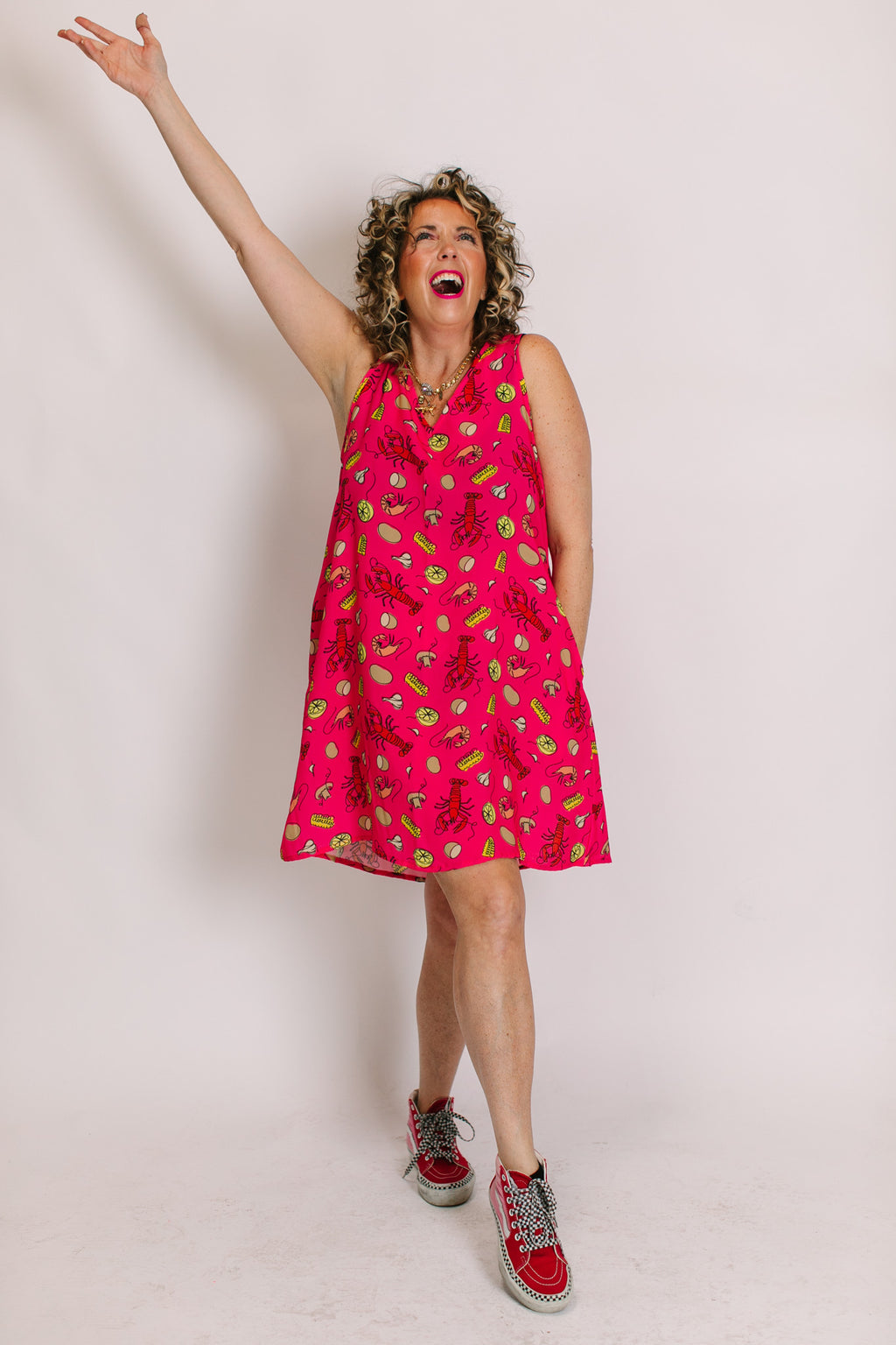 Pink Crawfish Swing Dress – fringe co