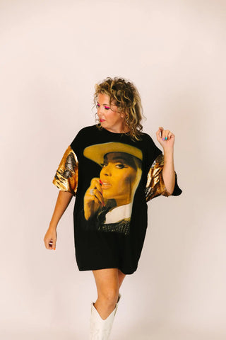 Beyonce Gold Silver Flip Party Tee - Fringe+Co