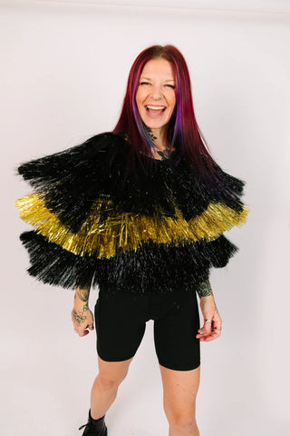 Black & Gold Tinsel Jacket - Fringe+Co