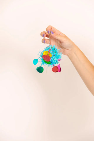 Blue Egg Pom Pom Earrings - Fringe+Co
