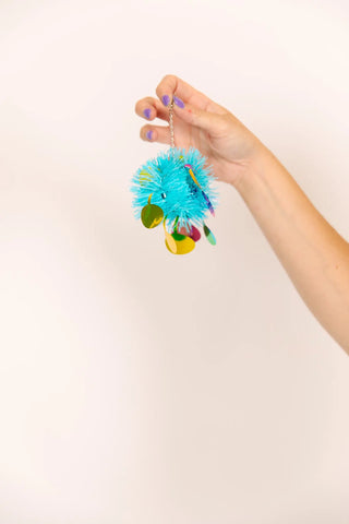 Blue Egg Pom Pom Earrings - Fringe+Co