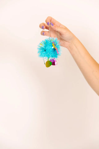 Blue Egg Pom Pom Earrings - Fringe+Co