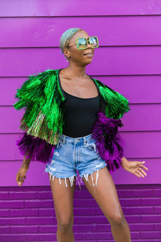 Carnival Krewe Tinsel Jacket - Fringe+Co