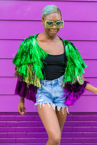 Carnival Krewe Tinsel Jacket - Fringe+Co