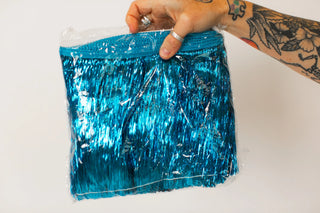 Electric Blue Tinsel Trim - Fringe+Co