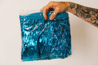 Electric Blue Tinsel Trim - Fringe+Co