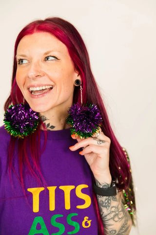 Fat Tuesday Pom Pom Earrings - Fringe+Co