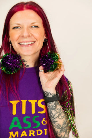 Fat Tuesday Pom Pom Earrings - Fringe+Co