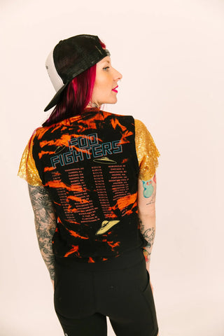 Foo Fighters Gold Sequin Party Tee - Fringe+Co