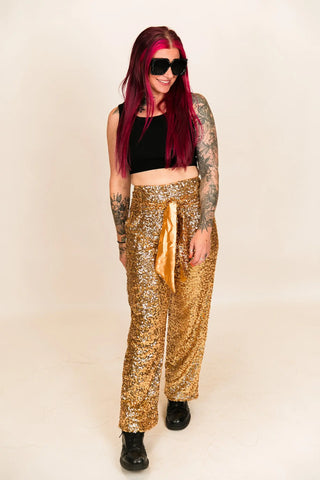 Gold High Waisted Sequin Party Pant | Fringe+Co fringe co Gold High Waisted Sequin Party Pant | Fringe+Co fringe co