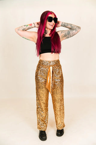 Gold High Waisted Sequin Party Pant | Fringe+Co fringe co Gold High Waisted Sequin Party Pant | Fringe+Co fringe co