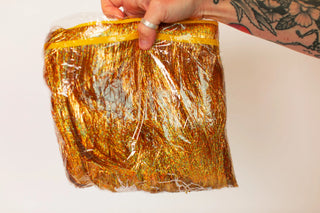 Gold Holographic Tinsel Trim - Fringe+Co