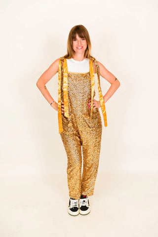 Gold Sequin Party Jumpsuit - Fringe+Co