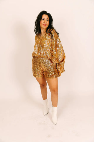 Gold Sequin Shorts fringe co Gold Sequin Shorts fringe co