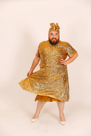 Gold Sequin Skirt - Main Image
