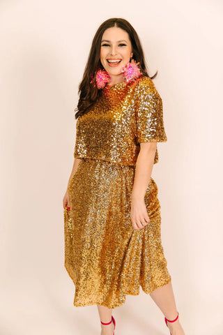 Gold Sequin Skirt fringe co Gold Sequin Skirt fringe co
