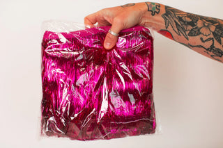Hot Pink Tinsel Trim - Fringe+Co