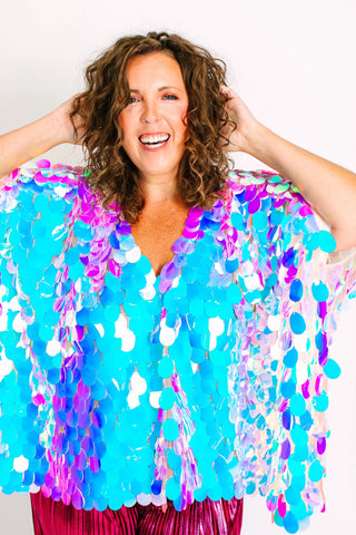 Iridescent Paillette Jumbo Tunic - Fringe+Co