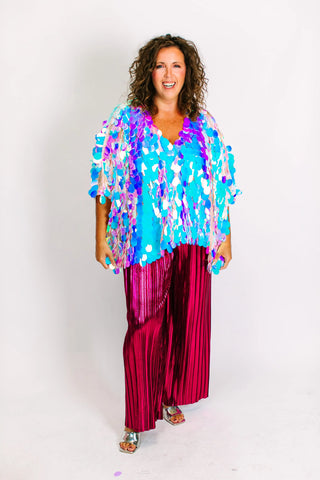Iridescent Paillette Jumbo Tunic - Fringe+Co