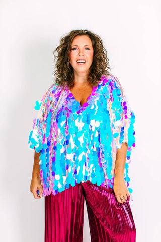 Iridescent Paillette Jumbo Tunic - Fringe+Co