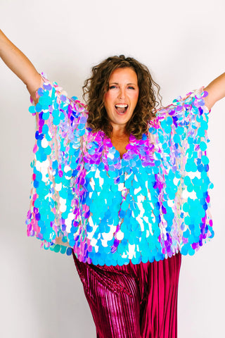 Iridescent Paillette Jumbo Tunic - Fringe+Co