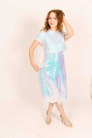 Iridescent Sequin Skirt - Fringe+Co