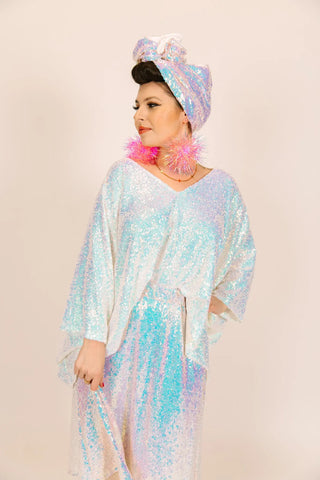 Iridescent Sequin Tunic fringe co Iridescent Sequin Tunic fringe co