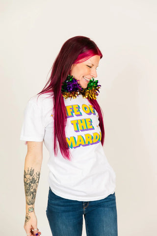 Life of the Mardi White Adult T-Shirt - Fringe+Co