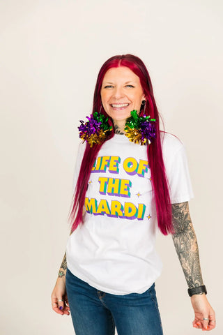 Life of the Mardi White Adult T-Shirt - Fringe+Co