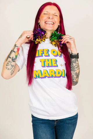 Life of the Mardi White Adult T-Shirt - Fringe+Co