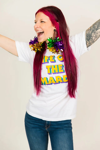 Life of the Mardi White Adult T-Shirt - Fringe+Co