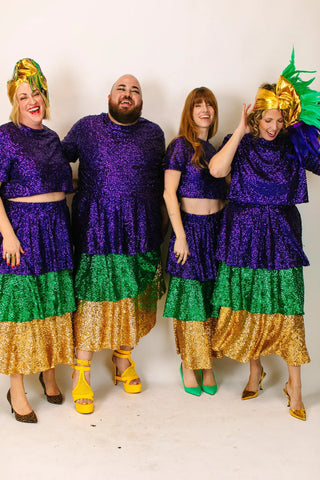 Mardi Gras 3-Tiered Sequin Skirt - Fringe+Co