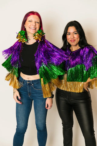 Mardi Gras Fringe Tinsel Women's Jacket