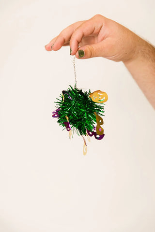 Mardi Gras Jester Pom Pom Earrings - Fringe+Co