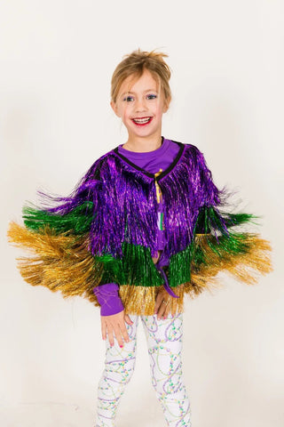 Mini Mardi Gras Holographic Tinsel Jacket - Fringe+Co