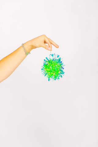 Neon Green Pom Pom Earrings - Fringe+Co