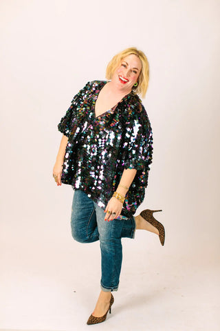 Oil Slick Paillette Tunic - Fringe+Co