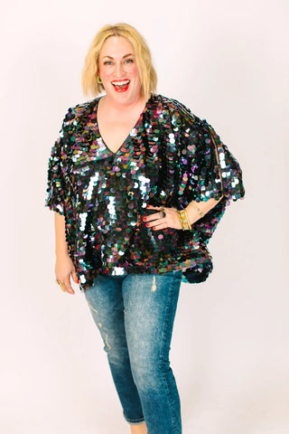 Oil Slick Paillette Tunic - Fringe+Co