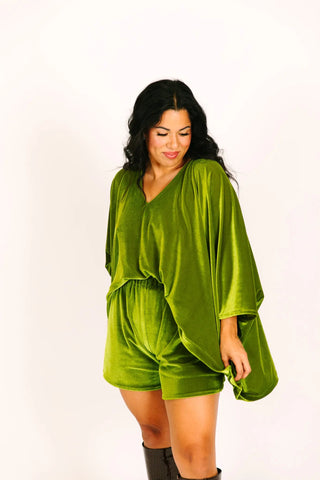 Olive Velvet Tunic - Fringe+Co