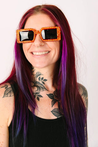 Orange Square Sunnies - Fringe+Co