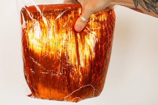 Orange Tinsel Trim - Fringe+Co