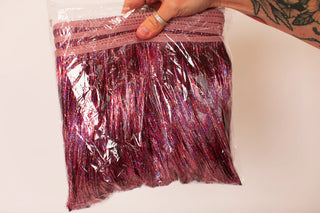 Pink Holographic Tinsel Trim - Fringe+Co