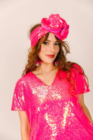 Pink Sequin Party Wrap - Fringe+Co