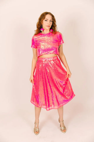 Pink Sequin Skirt - Fringe+Co