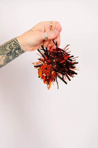 Pumpkin Pom Pom Earrings - Fringe+Co