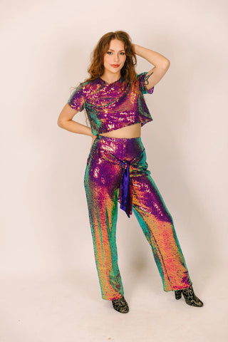 Primavera Couture 4063 Sequined two piece Pant Suit – Glass