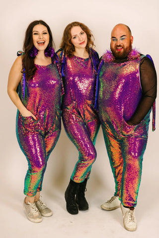 Purple Holographic Sequin Jumpsuit - Fringe+Co